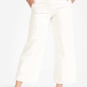 Everlane Wide Leg Crop Pant in Bone